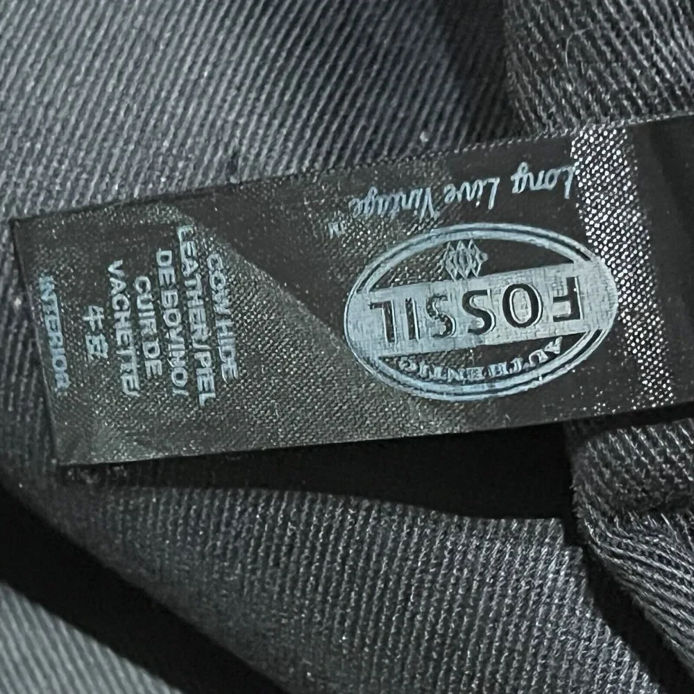 Fossil Messenger Bag Briefcase Attache Case Black Unisex ( Men's) Estate Retro